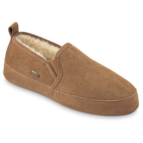 Acorn Men's Romeo Sheepskin Slipper With Cloud Cushion Comfort Walnut