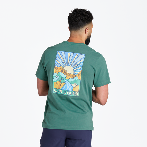 Life Is Good Men's Canyon Scene Short-Sleeve Crusher Tee - Spruce Green Spruce Green