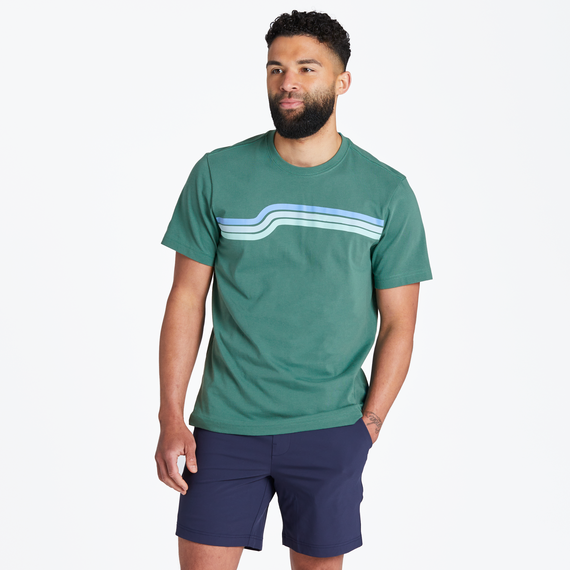 Life Is Good Men's Canyon Scene Short-Sleeve Crusher Tee - Spruce Green