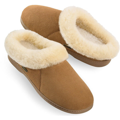 Acorn Women's Ewe Collar Sheepskin Slipper With Cloud Contour Comfort Walnut