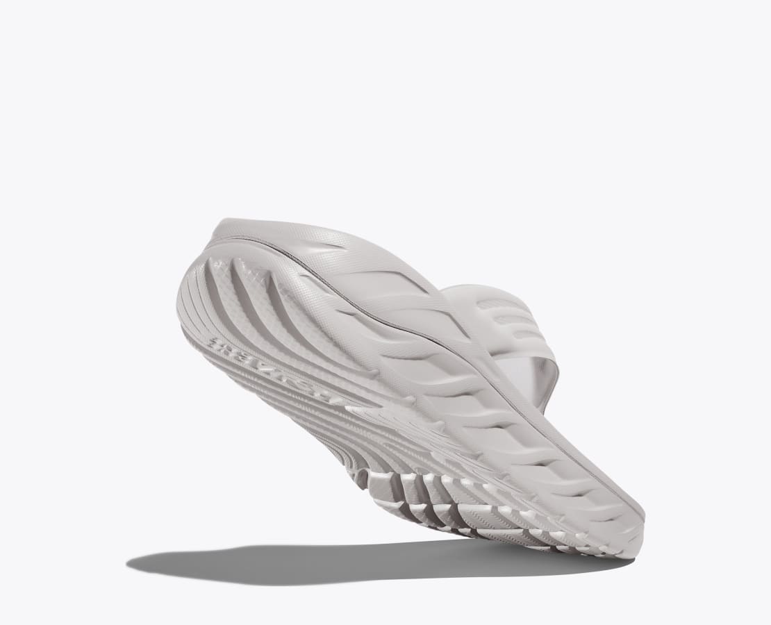 Hoka Men's ORA Recovery Flip Sandal - Lunar Rock/White Lunar Rock/White