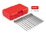 Tekton 11-Piece 3/8 Inch Drive Long Hex Bit Socket Set (3-10 mm)