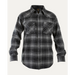 Noble Outfitters Men's Brawny Snap Front Flannel Shirt Grey Plaid