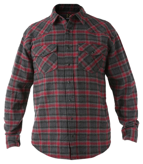 Noble Outfitters Men's Brawny Snap Front Flannel Shirt - Wolf Grey / Red Plaid Wolf Grey / Red Plaid /  / REG