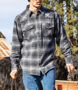 Noble Outfitters Men's Brawny Snap Front Flannel Shirt - Navy Ombre