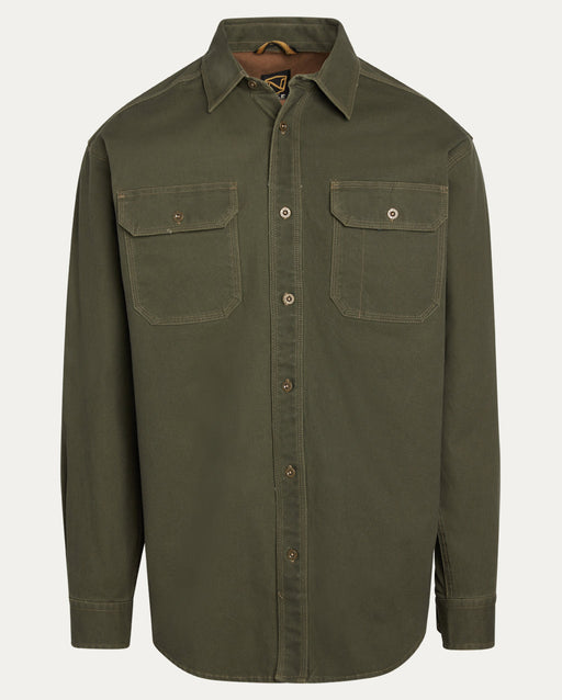 Noble Outfitters Men's FullFlexx Long Sleeve Heavy Canvas Weathered Work Shirt Olive / REG