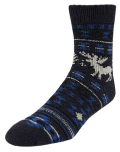 Sof Sole Women's Fireside Cozy Sock Blue/Black Moose