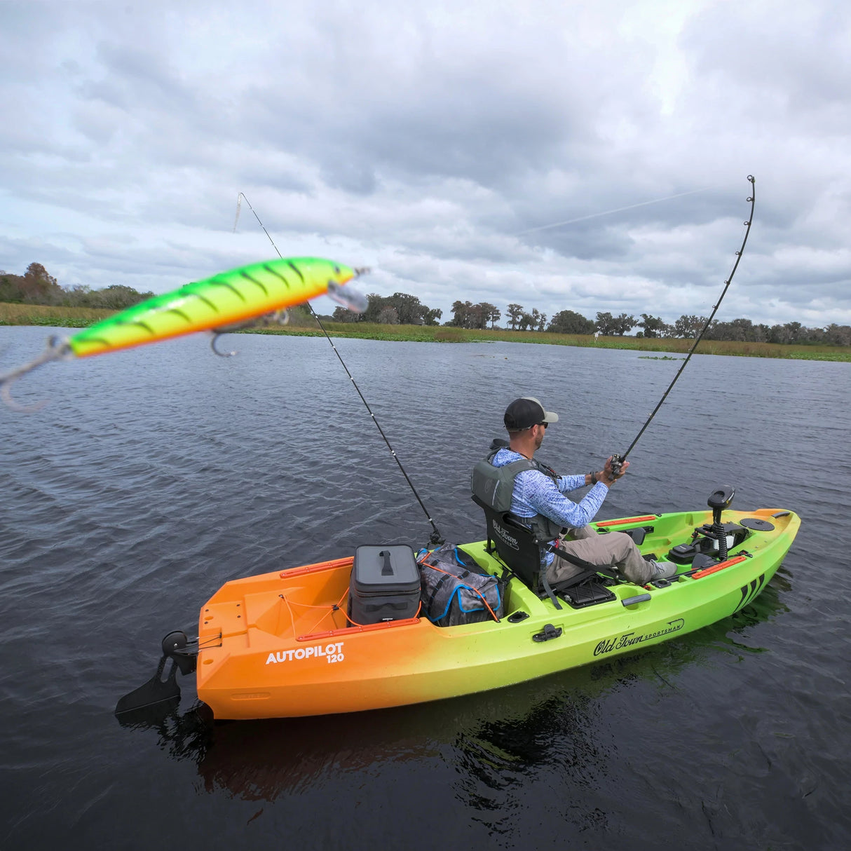 Old Town Sportsman AutoPilot 120 Fishing Kayak - Fire Tiger