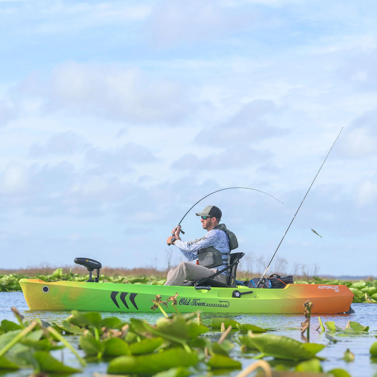 Old Town Sportsman AutoPilot 120 Fishing Kayak - Fire Tiger