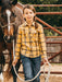 Wrangler Girl's Long Sleeve Ruffle Front Western Snap Shirt In Dandelion N/a