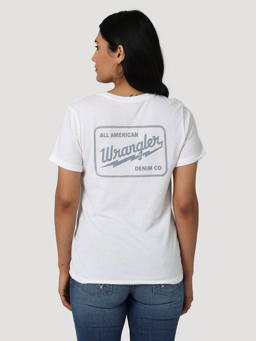 Women's Wrangler Electric Logo Slim Fit Tee In Marshmallow Heather Marshmallow heather