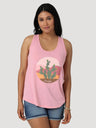 Women's Wrangler Cactus Ridge Racerback Tank In Peony Heather Peony heather