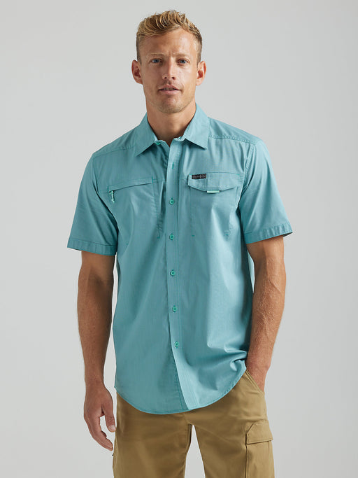Men's Atg By Wrangler Asymmetrical Zip Pocket Shirt In Tidewater Tidewater