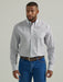 Men's Wrangler George Strait Long Sleeve Button Down One Pocket Shirt In Brick Dot Blue N/a