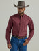 Wrangler Men's George Strait Long Sleeve One Pocket Button Down Solid Shirt In Violet Wine Wine