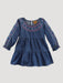 Wrangler Girl's Embroidered Denim Tunic Dress In Blue Denim Blue