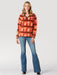 Women's Wrangler Allover Cactus Quarter-zip Fleece Pullover In Cinnabar Orange