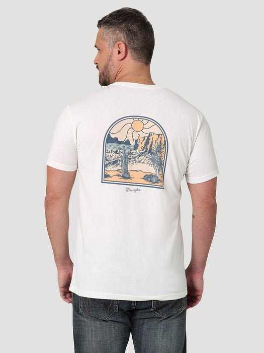 Men's Wrangler Back Graphic T-shirt In Marshmallow Heather Marshmallow heather