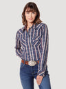 Women's Wrangler All Occasion Western Snap Shirt In Pageant Blue Multi