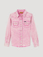 Wrangler Girls Vintage Inspired Western Snap Workshirt - Pink Pink