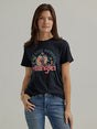 Wrangler Womens Long Live Cowboys Graphic Tee - Jet Black Black