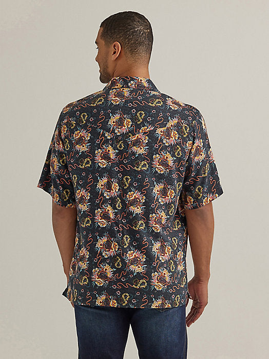 Wrangler Coconut Cowboy Snap Front Camp Shirt - Bull Floral