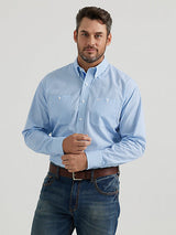 Wrangler George Strait Long Sleeve Button Down Two Pocket Shirt - Marine Squares Marine quares / S / REG