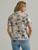 Wrangler Womens Retro Cowgirl Camp Shirt - Buttercream Paisley Buttercream Paisley /  / REG