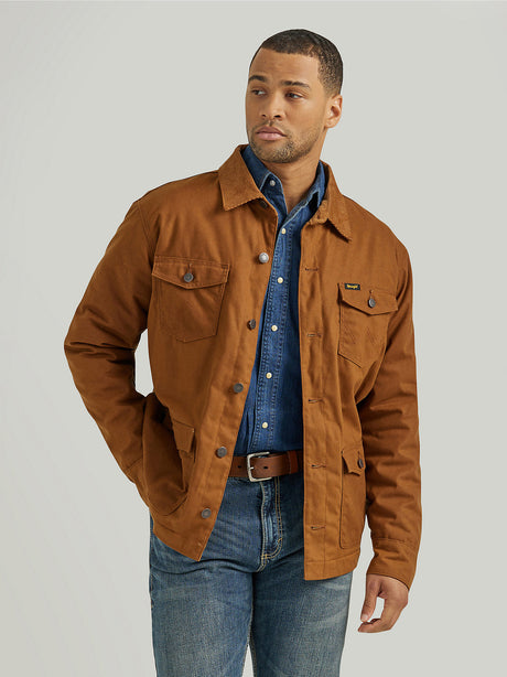 Wrangler Men's Western Lined Canvas Barn Coat - Hay Bale Hay Bale