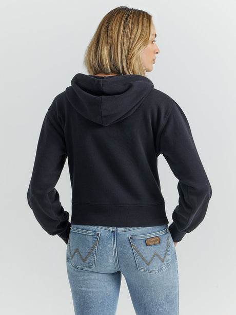 Wrangler Women's Landscape Graphic Pullover Hoodie - Dark Navy Dark Navy