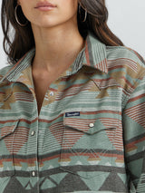 Wrangler Women's Retro Boyfriend Western Snap Shirt - Sage Sage /  / REG