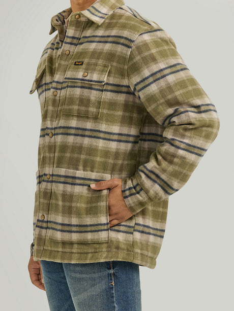 Wrangler Men's Quilt Lined Flannel Shirt Jacket - Birch Birch