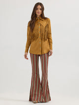 Wrangler Lainey Wilson Fringe Snap Shirt - Bone Brown