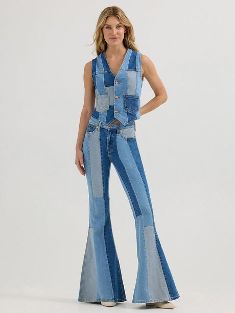 Wrangler Lainey Wilson Patchwork Bell Bottoms - Patchwork Blue Patchwork / 25 / 30IN