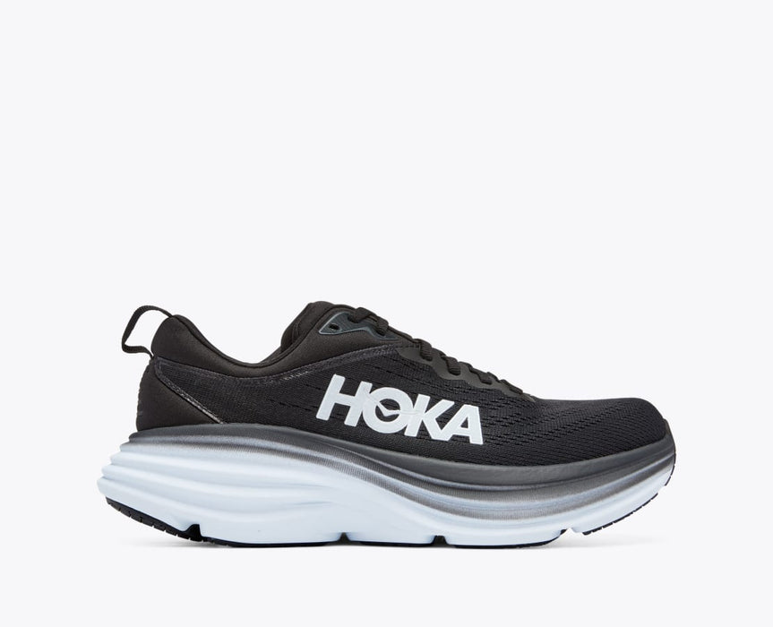 HOKA Women's Bondi 8 Wide Shoe - Black/White Black/White