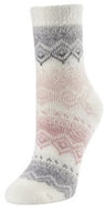 Sof Sole Women's Fireside Cozy Sock Pink Diamond Pattern Overlay