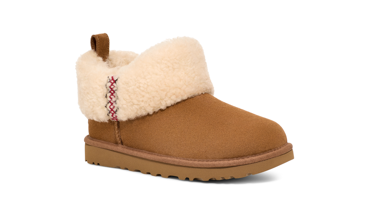 Women's Ultra Mini Ugg Braid Boot Chestnut