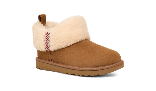 Women's Ultra Mini Ugg Braid Boot Chestnut