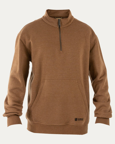 Noble Outfitters Men's Flex Quarter Zip Pullover Tobacco Heather