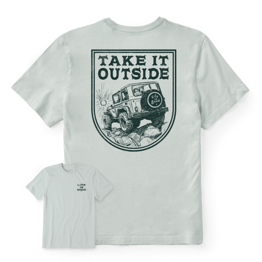 Life Is Good Men's Fineline Take it Outside ATV Short-Sleeve Crusher Tee - Fog Gray Fog Gray