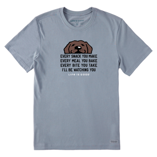 Life Is Good Men's I'll Be Watching You Chocolate Lab Short-Sleeve Tee - Stone Blue Stone Blue