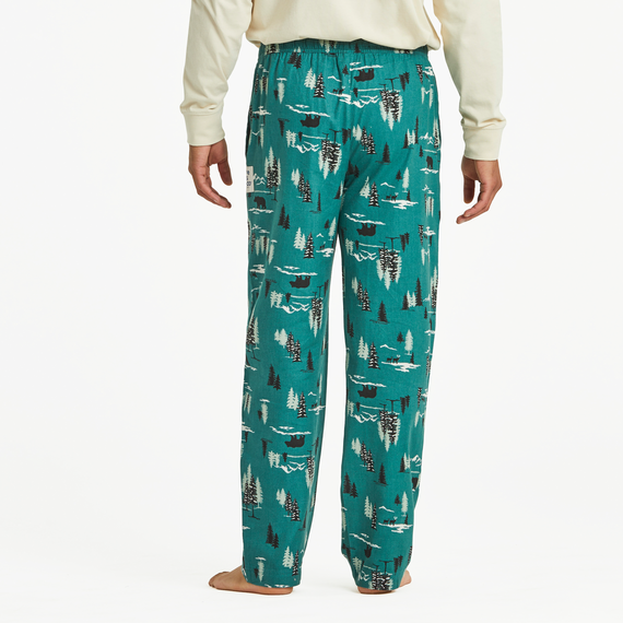 Life Is Good Men's Winter Woodland Pattern Classic Sleep Pant - Spruce Green