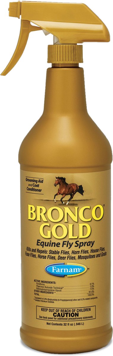 Farnam Companies Bronco Gold Equine Fly Repellent Spray - 32oz