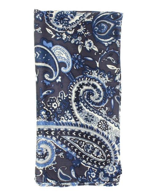 Wild Rags XL Paisley Silk Western Scarf - Black & Blue Black / Blue