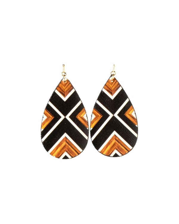 Blazin Roxx Leather Teardrop Earrings