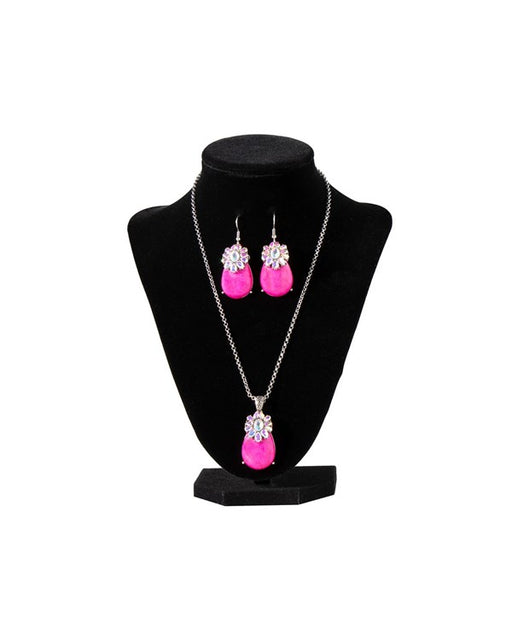 Blazin Roxx Teardrop Jewelry Set - Hot Pink Hot Pink