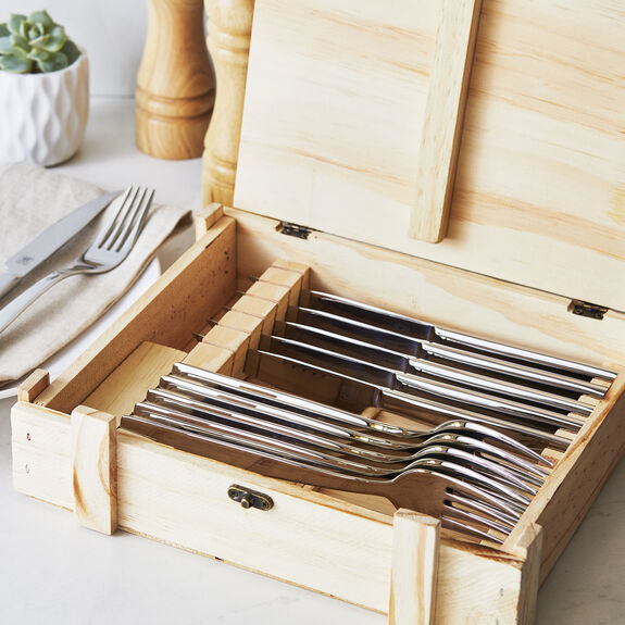 Zwilling 12-Piece Steak Dinner Stainless Steel Steak Knife Set in Wood Presentation Box