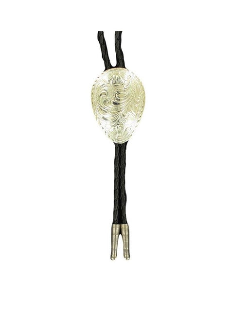 Crumrine Oval Etched Floral Design Bolo Neck Tie