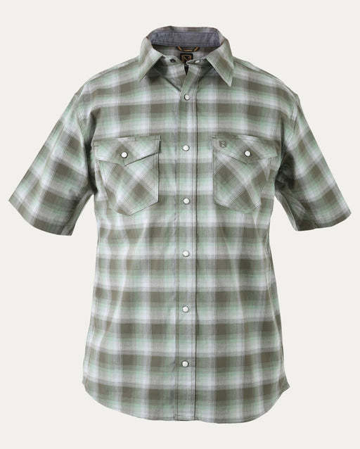 Noble Outfitters Men's FullFlexx Short Sleeve Snap Front Shirt Deep Green Plaid / REG
