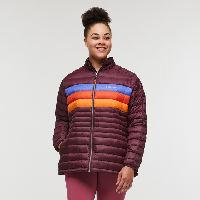 Cotopaxi Women's Fuego Down Jacket Wine Stripes